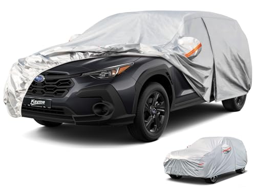 Kayme 6 Layers SUV Car Cover Waterproof All Weather, Outdoor Full SUV Cover Rain Sun UV Protection, Universal Fit for Subaru Crosstrek, Jeep Liberty Compass, Kia Soul Sportage (Up to 181 inch) - color: Aluminum-Silver, size: A4 Fit Suv Jeep-Length (Up To