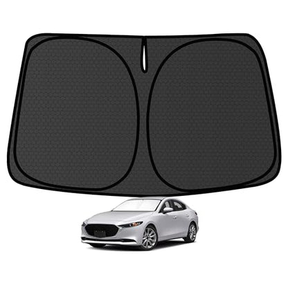Customized Windshield Sun Shade for Mazda3 2019-2024 2025 Hatchback Blocks UV Rays Accessories,1:1 Tailored Foldable Thickened Wear-Resistant Front Window Sunshade Visor,Keeps Your Car Cooler - size: FOR Mazda3 2019-present