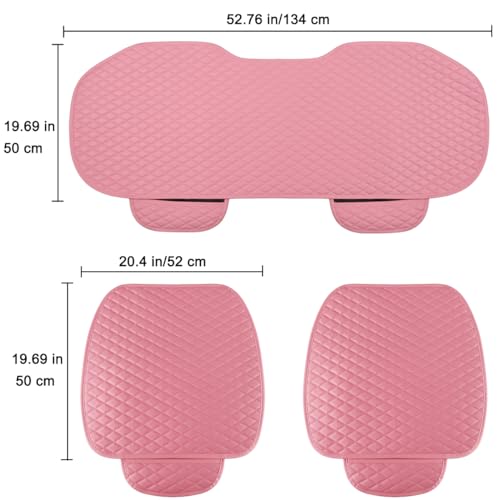 West Llama Pu Leather Car Seat Bottom Covers Protectors Include 1 Pair Front Driver Seat Pad Mat and 1 Rear Bench Cover Universal Fit 90% Vehicles,Pink - color: A-Pink, size: Universal Fit - Full Set