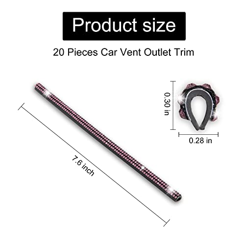 LivTee Bling Car Air Vent Outlet Moulding Trim, 10PCS, Pink Rhinestone Diamond, Chrome Finish, PVC Material, Universal Fit - color: Bling Purple
