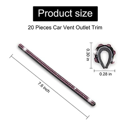 LivTee Bling Car Air Vent Outlet Moulding Trim, 10PCS, Pink Rhinestone Diamond, Chrome Finish, PVC Material, Universal Fit - color: Bling Purple