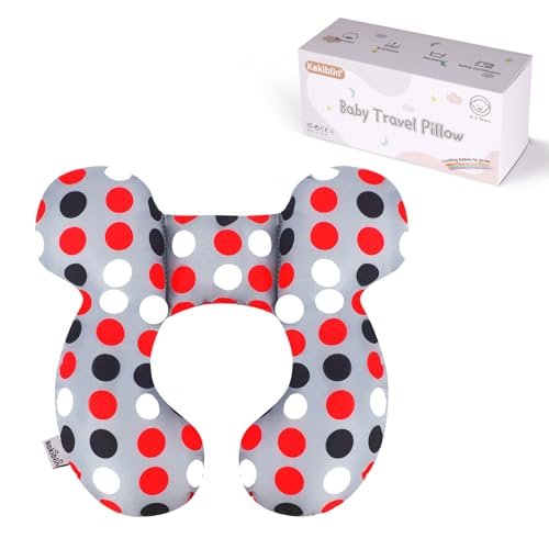 KAKIBLIN Baby Travel Pillow, Baby Neck Pillows for Car Seat,Upgraded Babies Head Pillow, Head and Neck Support for Car Seat, Stroller, Pushchair,Travel (Grey Pot) - color: Grey Pot