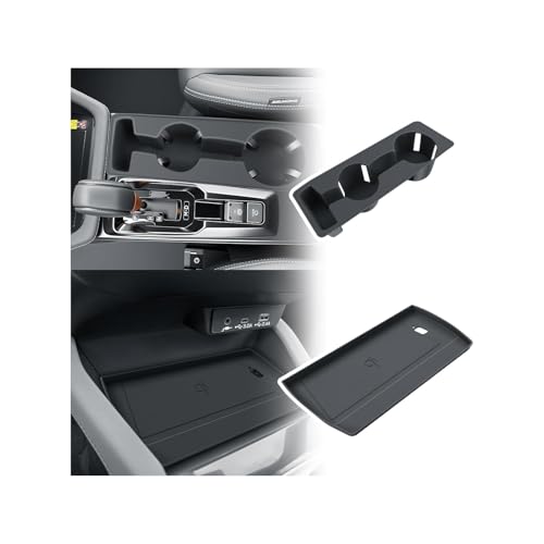 BIBIBO 2Pack for 2026 Subaru Forester Center Console Cup Holder 2026 Subaru Forester Silicone Cup Holder& Wireless Charging Mats 2026 Forester Accessories(Not for 2025 Forester - color: Black-2Pack (for 2026 Forester)