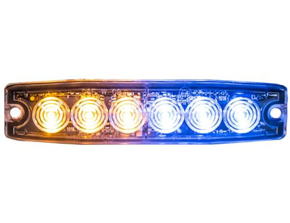 Buyers Products 8892208 5 Inch Amber and Blue LED Strobe Light, Ultra‑Thin Surface Mount Warning Light, 6 LEDs, 23 Flash Patterns, Aluminum Housing, IPX8 Waterproof, for Trucks and Utility Vehicles - color: Amber/ Blue, size: 5"