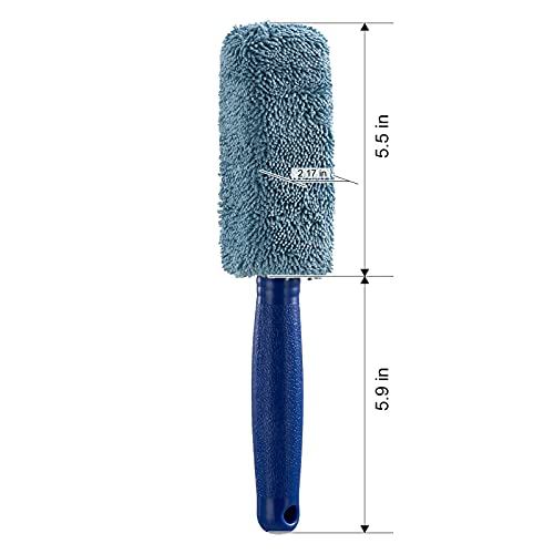 Wheel Brush, Microfiber Metal Free Wheel & Rim Brush Cleaner Brush for Wheel and Rim Detailing, No Scratching