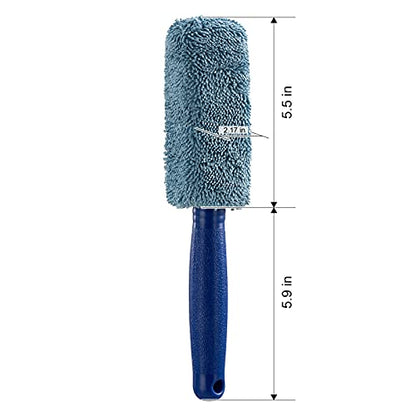 Wheel Brush, Microfiber Metal Free Wheel & Rim Brush Cleaner Brush for Wheel and Rim Detailing, No Scratching