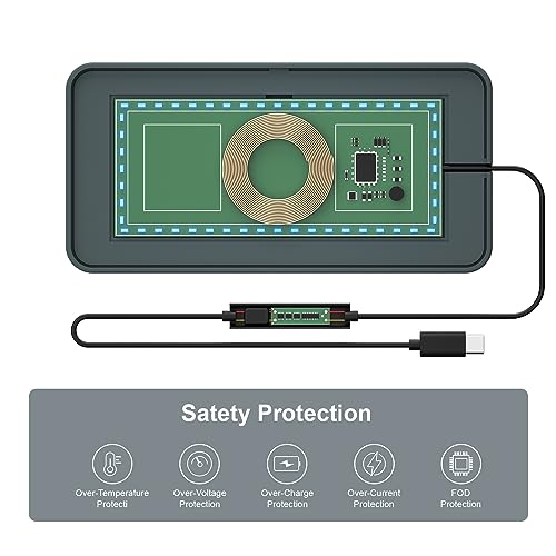 Wireless Charging Pad for Car, MOGAOPI 15W Type C Wireless Charger Car, PD20W Fast Car Charger Compatible with iPhone 16 Pro Max/15 Plus/14/13/12 AirPods Pro Samsung S23/S22/21 (30 cm Cable)