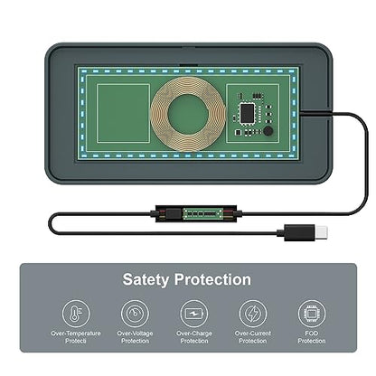 Wireless Charging Pad for Car, MOGAOPI 15W Type C Wireless Charger Car, PD20W Fast Car Charger Compatible with iPhone 16 Pro Max/15 Plus/14/13/12 AirPods Pro Samsung S23/S22/21 (30 cm Cable)