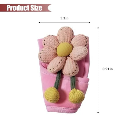 Car Gear Shift Cover, Flower Design Vehicle Hand Brake Gear Cover for Manual/Automatic Shift Knob, Automotive Interior Shifter Stick Protector Decoration Accessories, Universal Fit