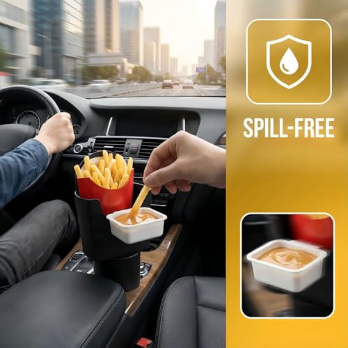 French Fry Holder and Sauce Holder Set for Car – Multifunctional Car Storage Organizer, Fun White Elephant Gift for Adults Stocking Stuffer for Men and Women
