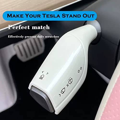 YHCDSEA Steering Lever Cover for Tesla Model 3/Y, Gear Shift Cover Accessory - Decorative Cover (White) - style: White