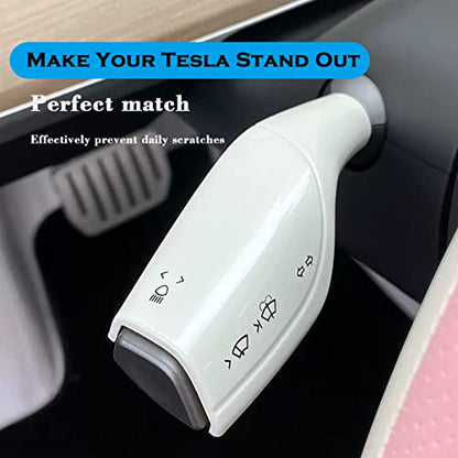 YHCDSEA Steering Lever Cover for Tesla Model 3/Y, Gear Shift Cover Accessory - Decorative Cover (White) - style: White