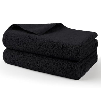 HOMEXCEL Professional Large Microfiber Car Drying Towels 2 Pack, Lint Free, Scratch Free, Highly Absorbent Drying Towel for Cars, SUVs, RVs, Trucks, and Boats,31" x 24", Black - color: Black
