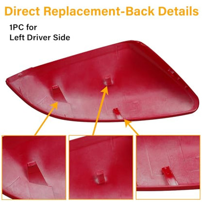 Moonlinks Compatible with 2016-2021 Honda Civic Driver Side Mirror Cover Replacement,Red Mirror Cap for 10th Gen Civic,2019-2022 Insight,Left Side(1PC) - size: 10th-Left Red