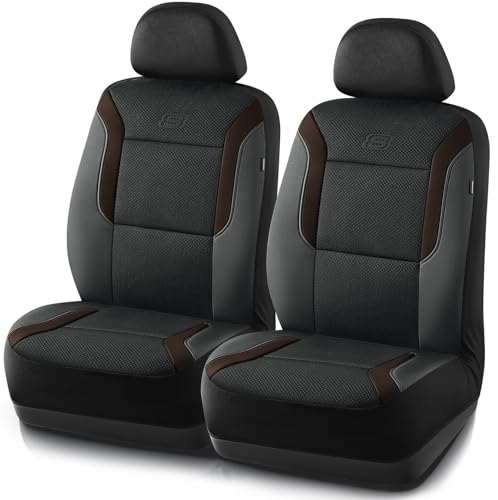Skechers Memory Foam Car Seat Covers, Air Cool Mesh Thick Seat Covers,Car Seat Covers Front Seats Airbag Compatible, Automotive Comfort Protection for Most Cars,Van,Trucks, SUVs,Brown - color: Black/Brown, size: Two Front