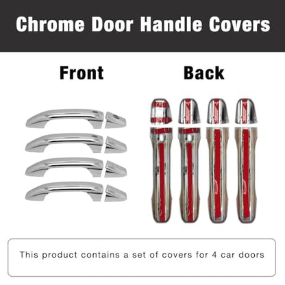 SEGADEN Chrome Plated Door Handle Cover Compatible with 2019-2025 CHEVY CHEVROLET Silverado GMC Sierra 1500 2500 3500 HD (4 Doors No Passenger Keyhole With 2 Smart Key Holes) XG7659