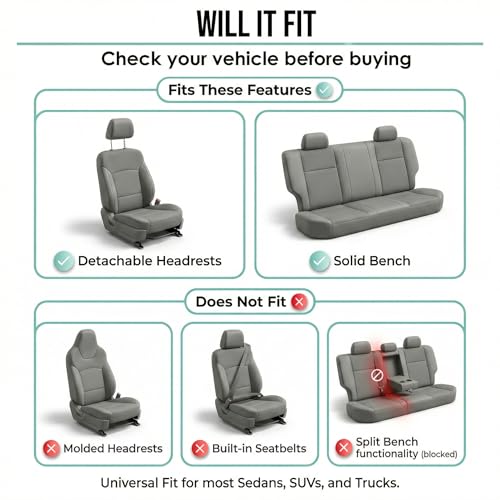 FH Group FB050102 Flat Cloth Seat Covers (Burgundy) Front Set – Universal Fit for Cars Trucks & SUVs - color: Burgundy, style: Seat Cover Front Set