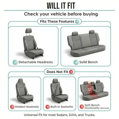 FH Group FB050102 Flat Cloth Seat Covers (Burgundy) Front Set – Universal Fit for Cars Trucks & SUVs - color: Burgundy, style: Seat Cover Front Set