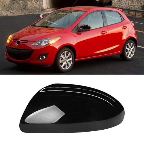 Compatible with Mazda 2/Mazda 3 2010-2013 Left Driver Side Mirror Cap Cover, Door Rearview Left Side View Mirror Cover Replacement for Mazda, Glossy Black - color: Mazda 3 Mirror Cover Black-Left