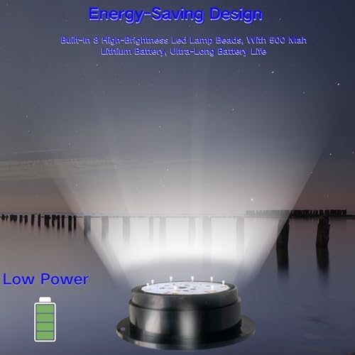 Cloud Fire LED Anchor Light for Boat Yacht, Magnetic Solar Powered Navigation Lamp, IP65 Waterproof & Dustproof, Strobe Warning Light, PC Material,4 Modes (Flashing, Strobe, Steady,Rotation), White - color: White light