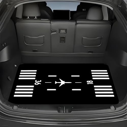 Universal Car Trunk Mat 29" x 39", Airplanes and Runways All Weather Trunk Protection Cargo Liner,Durable Cargo Mat Rear Trunk Liner, Stylish Vehicle Interior Accessories Suitable for Most Car Models - color: Airplanes and Runways