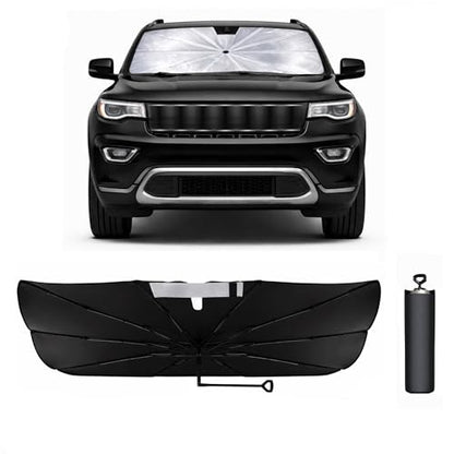2026 Upgraded Car Windshield Sun Shade Umbrella - Custom-Fit for Jeep Grand Cherokee 2011-2021 Umbrella Sunshade,Easy Install,UV Protection & Heat Reflective,Keep Interior Cooler - size: For Jeep Grand Cherokee 2011-2021