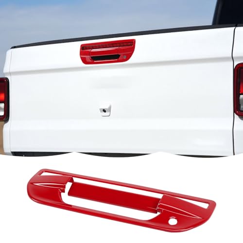 RT-TCZ Tailgate Handle Cover Rear Door Handle Cover Trim Decoration Exterior Accessories for Jeep Gladiator JT 2018-2024 (Red) - color: Red