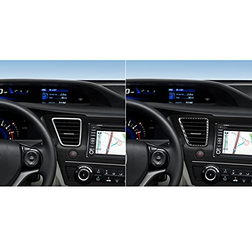 Real Carbon Fiber Central Air Vent Outlet Frame Cover Interior Trim Sticker Accessories Cover Compatible with Honda Civic 9 Coupe/Sedan 2013 2014 2015 Black - color: Central Air Vent Outlet Frame