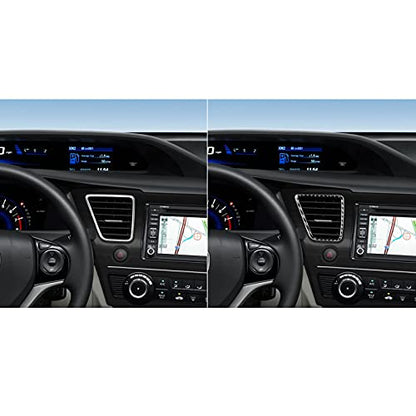 Real Carbon Fiber Central Air Vent Outlet Frame Cover Interior Trim Sticker Accessories Cover Compatible with Honda Civic 9 Coupe/Sedan 2013 2014 2015 Black - color: Central Air Vent Outlet Frame