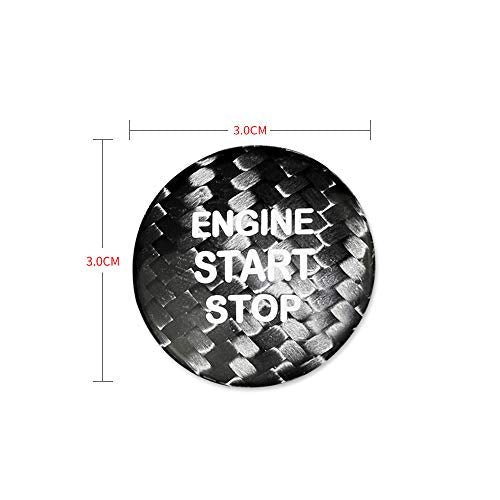 AIRSPEED Carbon Fiber Car Engine Start Button Sticker for Lexus IS250 IS200 IS300 ES350 ES330 GS350 GS300 NX300 NX200T RX350 RX300 LX RC (Black) - color: Black Without Hole