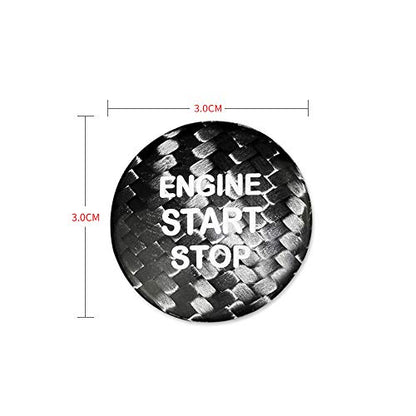 AIRSPEED Carbon Fiber Car Engine Start Button Sticker for Lexus IS250 IS200 IS300 ES350 ES330 GS350 GS300 NX300 NX200T RX350 RX300 LX RC (Black) - color: Black Without Hole
