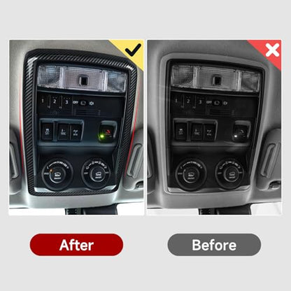 Car Carbon Fiber Decal Reading Light A ABS Sticker Cover Interior Trim Accessories for Toyota 4Runner SUV 2010-2025 Black - color: Reading Light a