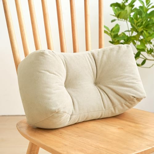 Back Pillow for Chair, Lumbar Support Pillow for Office Chair Lower Back Pain Relief Soft Cushion Car Bed Couch Sitting High Elasticity (White, 35cm*16cm*20cm) - color: White