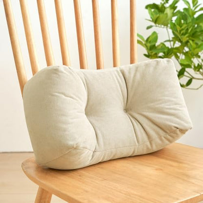Back Pillow for Chair, Lumbar Support Pillow for Office Chair Lower Back Pain Relief Soft Cushion Car Bed Couch Sitting High Elasticity (White, 35cm*16cm*20cm) - color: White