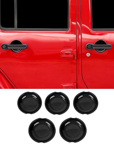 5PCS Door Handles Bowl Cover Trim Recess Guard Fit for 2007-2017 Jeep Wrangler JK JKU Exterior Decor Protect Accessories (Black) - color: Black