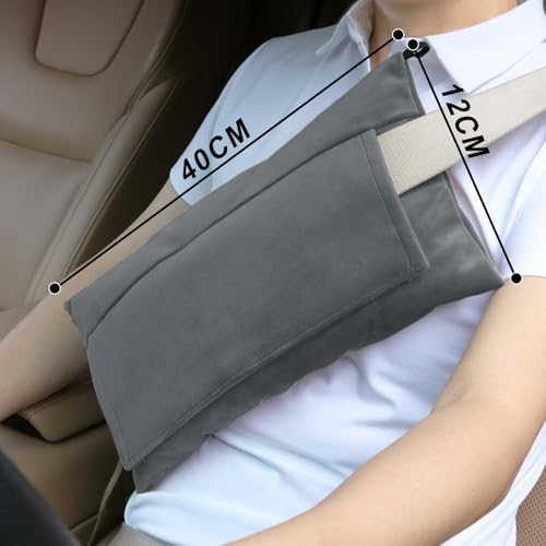 Super Soft Seatbelt Pillow, Seat Belt Pillow for Mastectomy Post-Surgery, Seat Belt Cushion for Heart Surgery Recovery, Hysterectomy Abdominal Incision Recovery Seatbelt (Dark Gray, Large) - color: Dark Gray