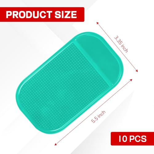 10PCS Car Dashboard Non-Slip Mat, Multifunctional Anti-Slide Sticky Pad for Auto Dashboard, Anti-Slip Dash Pad for Cell Phone, Radar Detector, Keys, Glasses, GPS, Coins (Green) - color: Green