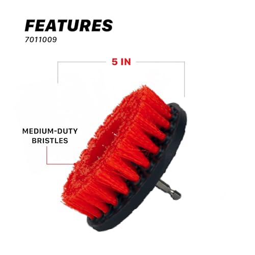 Maxshine 2", 4", & 5" M8 Medium-Duty Upholstery Carpet Brush with Drill Attachment Set – Power Scrubber Attachment for Car Detailing – Removes Grime, Stains & Spots from Fabric, Seats & Carpets - size: Full Set