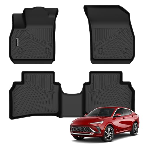 Floor Mats for 2021-2024 2025 2026 Buick Envision All Weather Protection TPE Rubber Floor Liners for 2021-2026 Buick Envision Full Set Automotive Mat Accessories, Odorless Anti-Slip Black - size: Floor Mats for 2021-2026 Envision