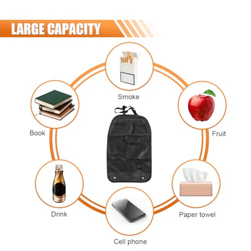 Car Backseat Organizer with 7 Storage Pockets, Waterproof Auto Seat Back Protector Kick Mat for Kids Toddlers, Large Capacity Universal Travel Accessories, Keep Vehicles Organized & Tidy (2PCS) - size: 2PCS
