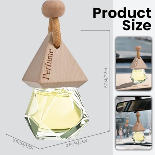 Car Air Freshener Hanging Diffuser – Long-Lasting Essential Oil Scent (Up to 60 Days) – Non-Toxic & Eco-Friendly – 2-Pack Auto Fresheners Made in USA (Diamond Bottles (2 × 0.27 Fl Oz), Vanilla Cream) - color: Diamond Bottles