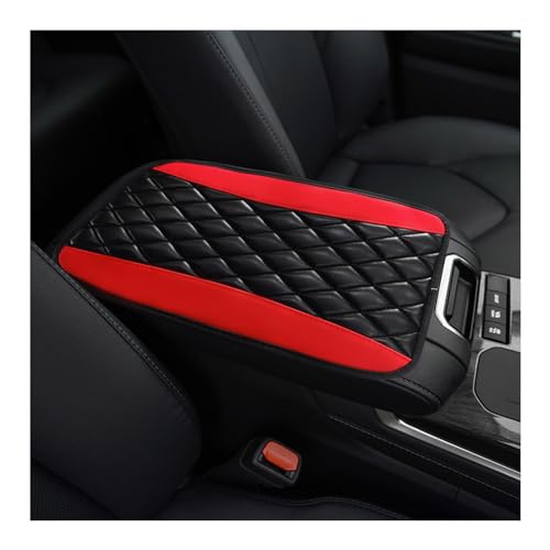 Ohleats Car Center Console Cushion Pad, PU Leather Waterproof Auto Armrest Box Cover Protector, Comfortable Armrest Seat Box Cover Mat, Universal Car Accessories for SUV Truck (Red) - color: Red