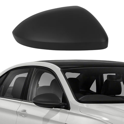Right Passenger Side Mirror Cover Cap Compatible with VWJetta 2019 2020 2021 2022 2023 2024【Only for US Version Without Turn Signals】, Clip-on Rearview Door Mirror Housing Cap Trim, Matte Black - color: Matte Black, size: Right