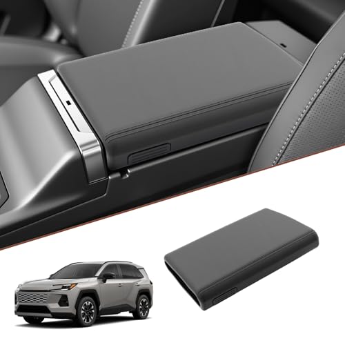 SKTU for 2026 Toyota RAV4 Armrest Cover for 2026+ Toyota RAV4 (LE/SE/XLE Premium/Woodland/XSE/Limited) Center Console Cover Toyota RAV4 2026 Accessories Rubber Console Cushion Cover-Durable - color: 2026+ RAV4 Rubber Armrest Cover