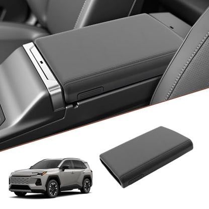 SKTU for 2026 Toyota RAV4 Armrest Cover for 2026+ Toyota RAV4 (LE/SE/XLE Premium/Woodland/XSE/Limited) Center Console Cover Toyota RAV4 2026 Accessories Rubber Console Cushion Cover-Durable - color: 2026+ RAV4 Rubber Armrest Cover
