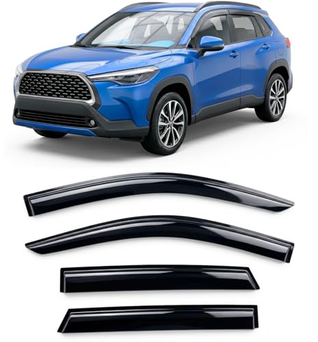 2022-2026 Tape-on Rain Guards for Toyota Corolla Cross Side Window Deflector Visors L LE XLE Hybrid S SE XSE Durable Tinted Vent Shade 2023 2024 2025 - size: For Toyota Corolla Cross 2022-2026