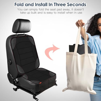 Sinvitron Car Seat Protector for Child Car Seat - Waterproof Non-Slip Leather Mat with 2 Mesh Pockets, Universal Seat Cover for Baby, Pets & Vehicles(2-Pack,Black) - color: 2 Pack Black
