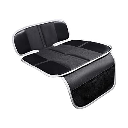 Car Seat Protector for Child Car Seat, Non-Slip Waterproof Car Seat Protector for Leather Seats with Thick Padding and Mesh Storage Pockets, Baby Seat Protectors Under Carseat