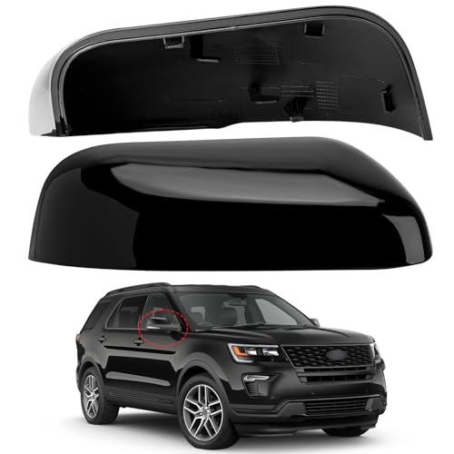 Passenger Side Mirror Cover Replacement for Ford Explorer 2016 2017 2018 2019 - Right Side Mirror Covers, Rear View Mirrors Cap Accessories Black - color: Black, size: Passenger Side (Right)