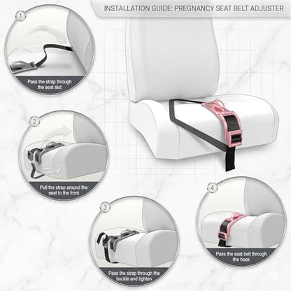 Seat Belt Shoulder Pad Cushion, Soft Universal Seatbelt Cover, Breathable Anti-Slip Comfort Pad, Easy Install, Washable Car Accessory for Driving Travel (Pink) - color: Pink
